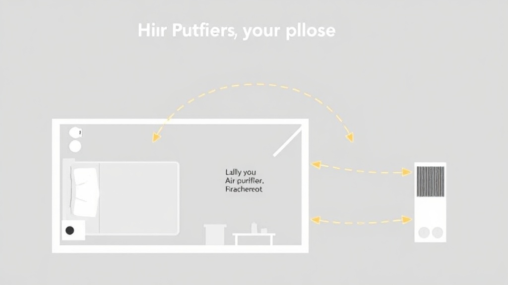 원룸 내부의 공기 흐름과 공기청정기 배치 최적화를 설명하는 평면도